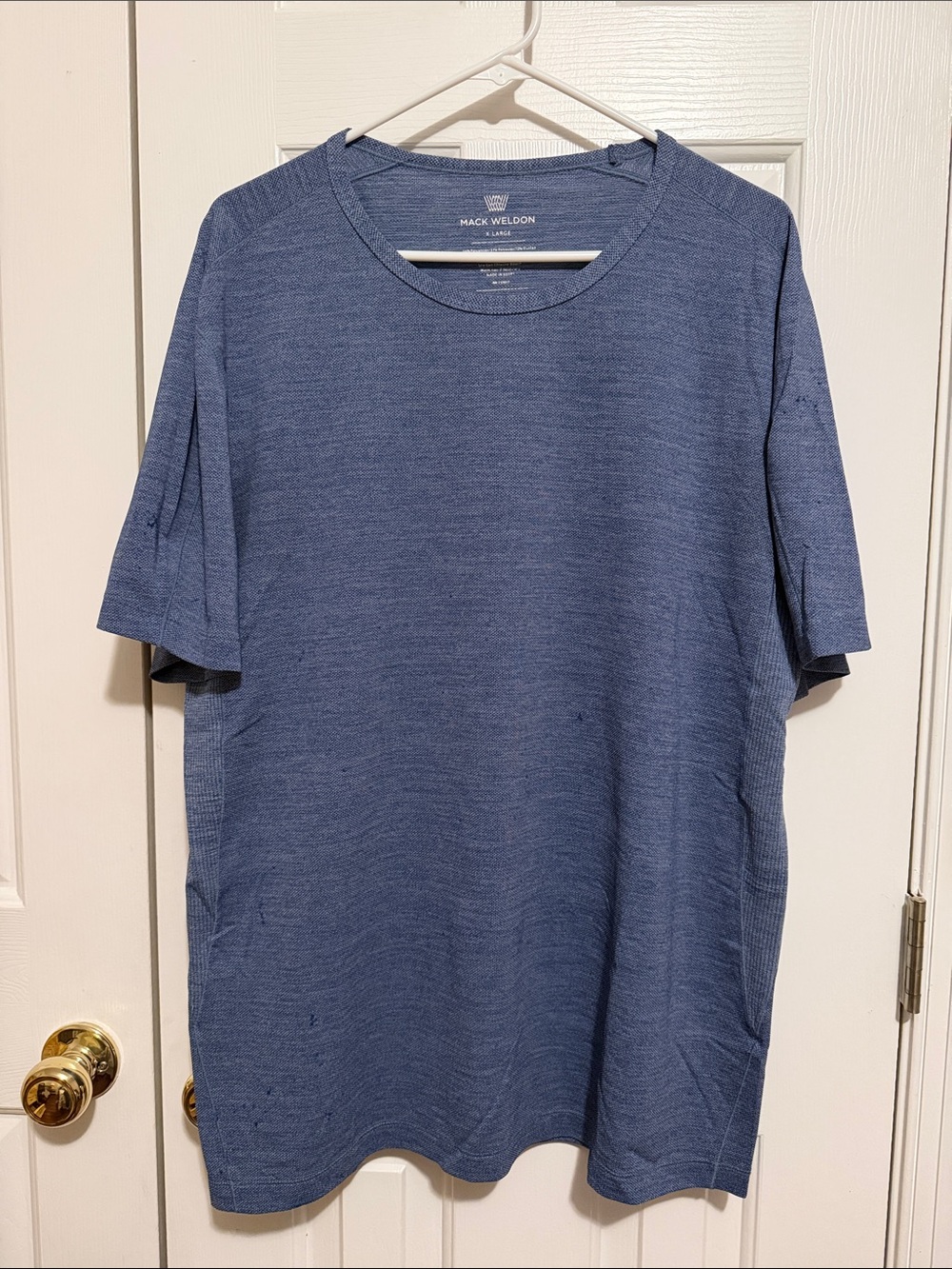 Mack Weldon Blue Heather Crewneck Short Sleeve Tee